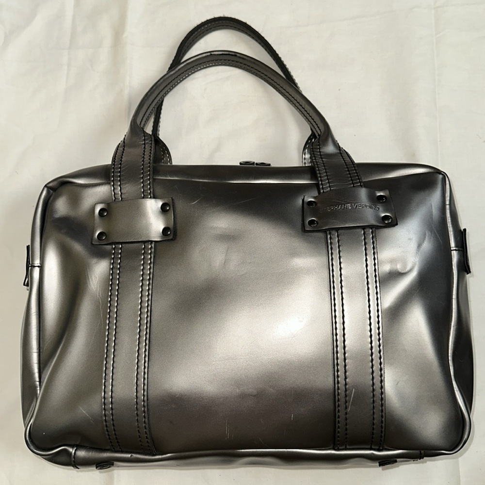 Stephane Verdino Paris In Metallic Gunmetal PVC Bag